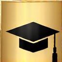 Golden scholarship cap icon