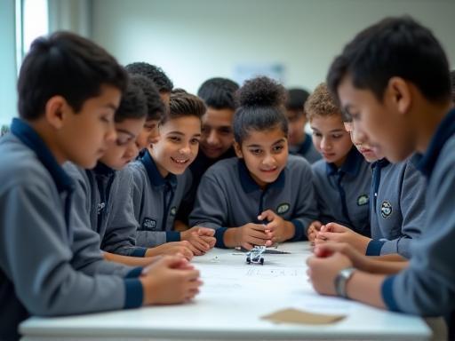 Students from Kuwait Future Aviators Academy engaged in an aviation workshop facilitated by Al Thuraya.